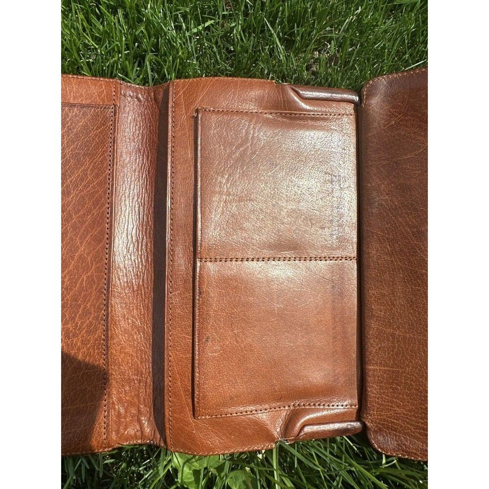 Vintage 80s Coach Checkbook Purse Wallet 4680 British Tan Kisslock Leather - Picture 6 of 11